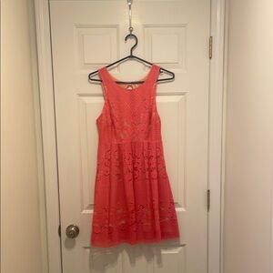 Coral Lace Kids Dress